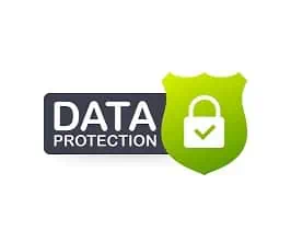 Sign Data Protection, privacy, and internet security. Vector illustration Secure data protection